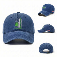 Mental Health Awarenes Washed Cotton Baseball Cap Peace Love Hope Green Ribbon
