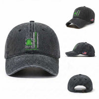 Mental Health Awarenes Washed Cotton Baseball Cap Peace Love Hope Green Ribbon