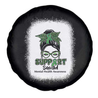 Mental Health Awarenes Spare Tire Cover Messy Bun Green Ribbon Support