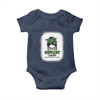 Mental Health Awarenes Baby Onesie Messy Bun Green Ribbon Support