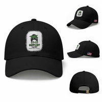 Mental Health Awarenes Baseball Cap Messy Bun Green Ribbon Support