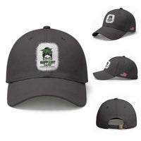 Mental Health Awarenes Baseball Cap Messy Bun Green Ribbon Support