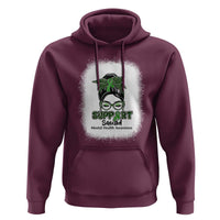 Mental Health Awarenes Hoodie Messy Bun Green Ribbon Support