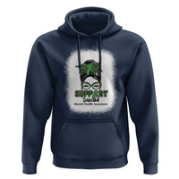 Mental Health Awarenes Hoodie Messy Bun Green Ribbon Support
