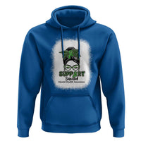 Mental Health Awarenes Hoodie Messy Bun Green Ribbon Support