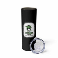 Mental Health Awarenes Skinny Tumbler Messy Bun Green Ribbon Support