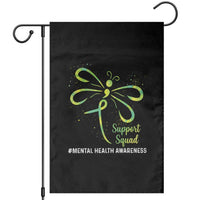 Mental Health Awarenes Garden Flag Support Squad Green Ribbon