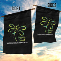 Mental Health Awarenes Garden Flag Support Squad Green Ribbon