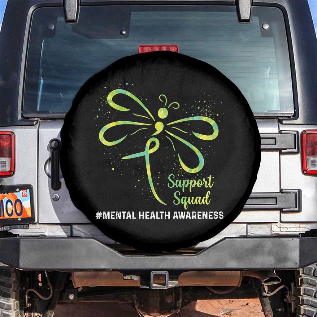 Mental Health Awarenes Spare Tire Cover Support Squad Green Ribbon