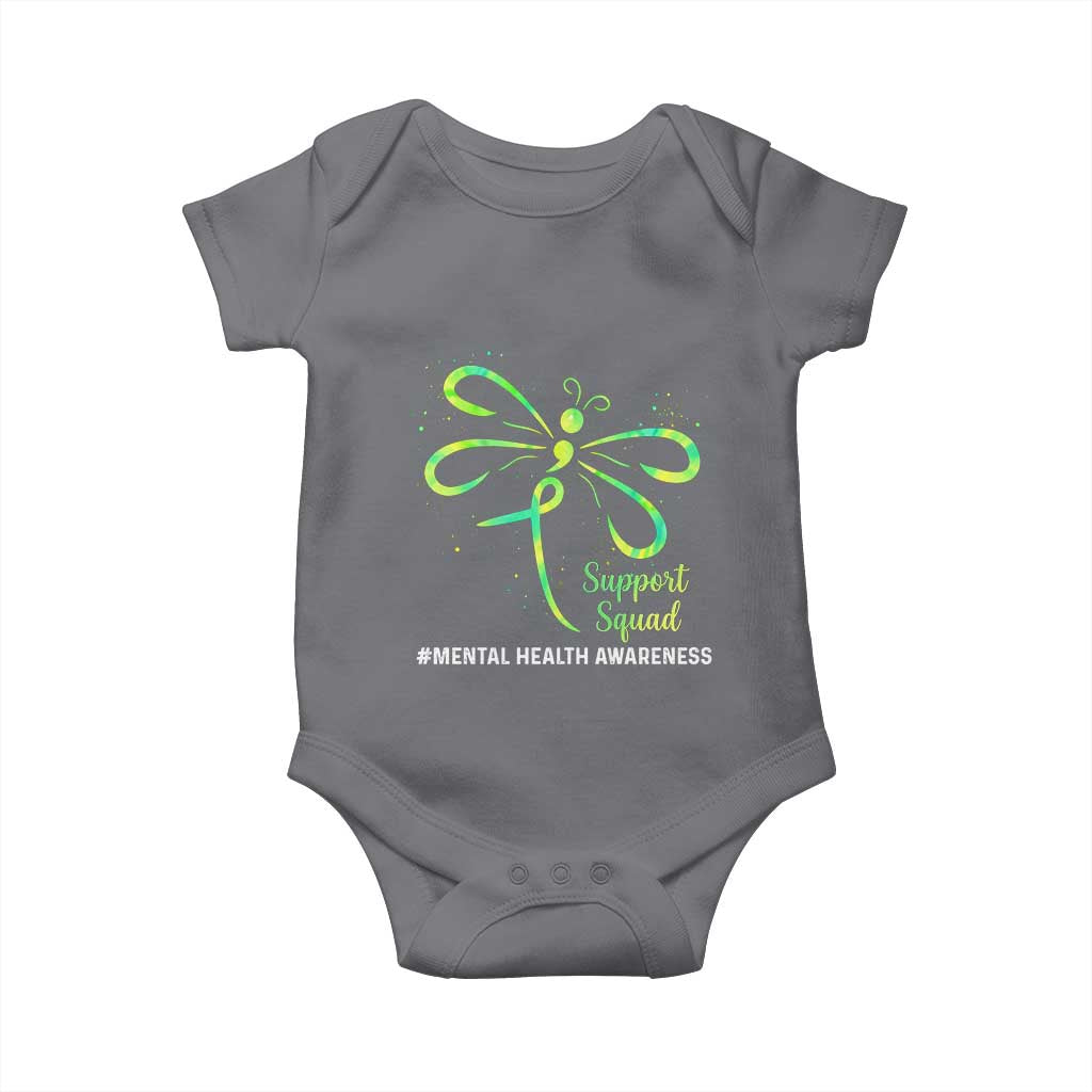 Mental Health Awarenes Baby Onesie Support Squad Green Ribbon