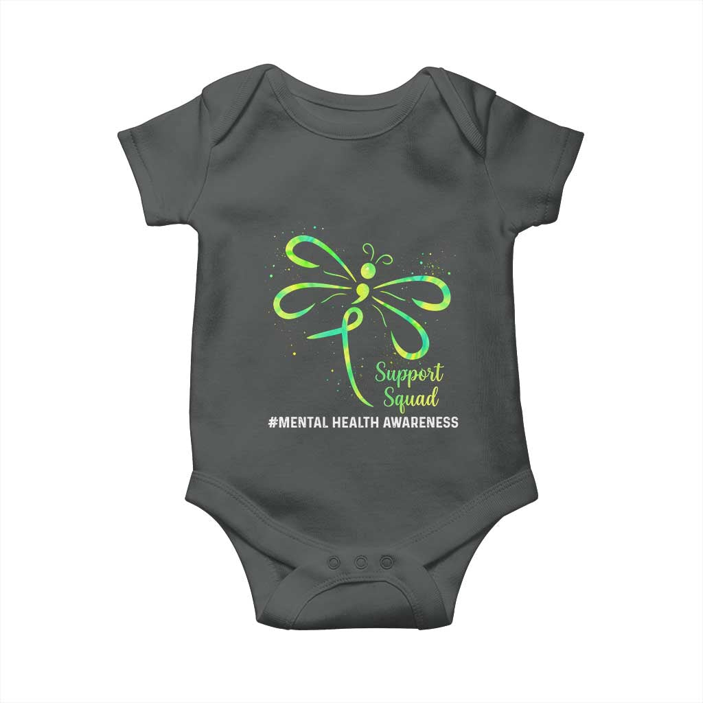 Mental Health Awarenes Baby Onesie Support Squad Green Ribbon