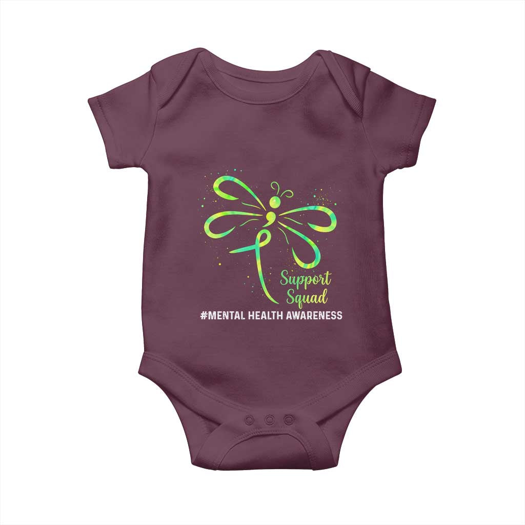 Mental Health Awarenes Baby Onesie Support Squad Green Ribbon