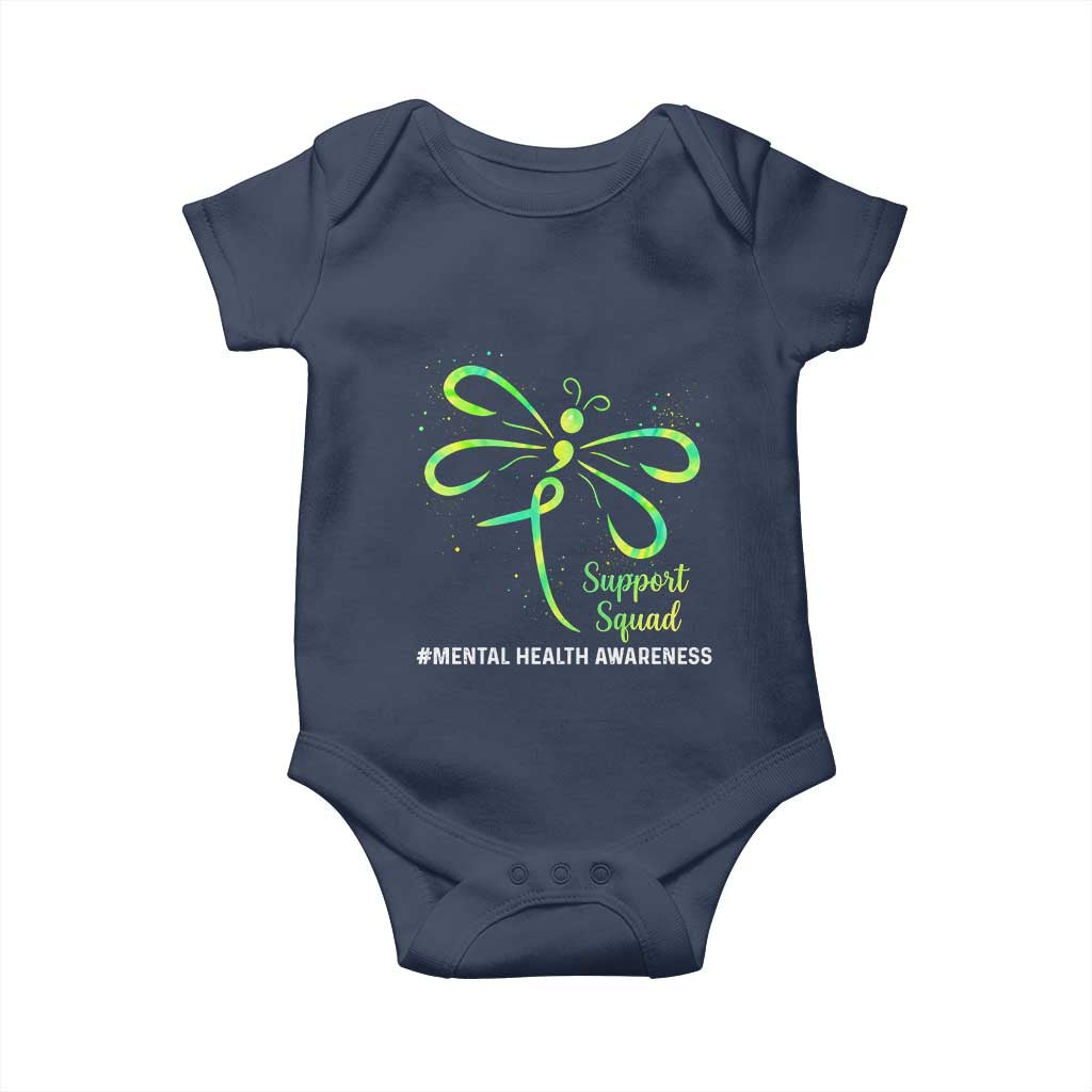 Mental Health Awarenes Baby Onesie Support Squad Green Ribbon