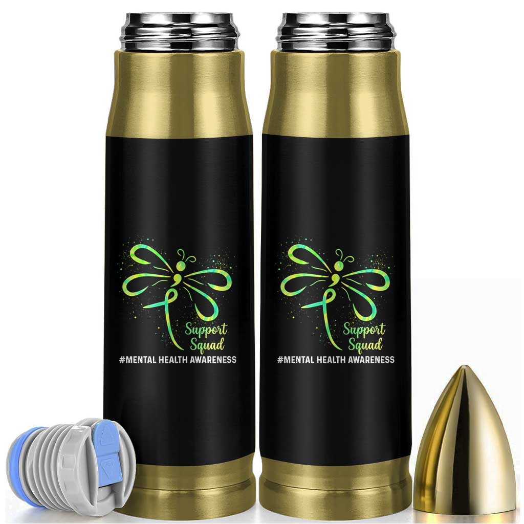 Mental Health Awarenes Bullet Tumbler Support Squad Green Ribbon