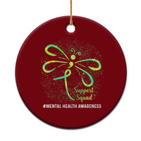 Mental Health Awarenes Ceramic Ornament Support Squad Green Ribbon