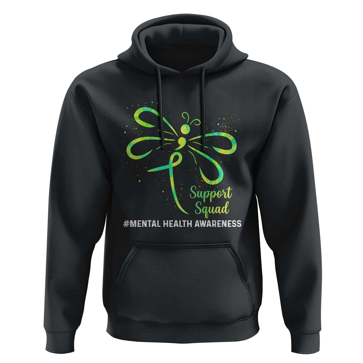 Mental Health Awarenes Hoodie Support Squad Green Ribbon
