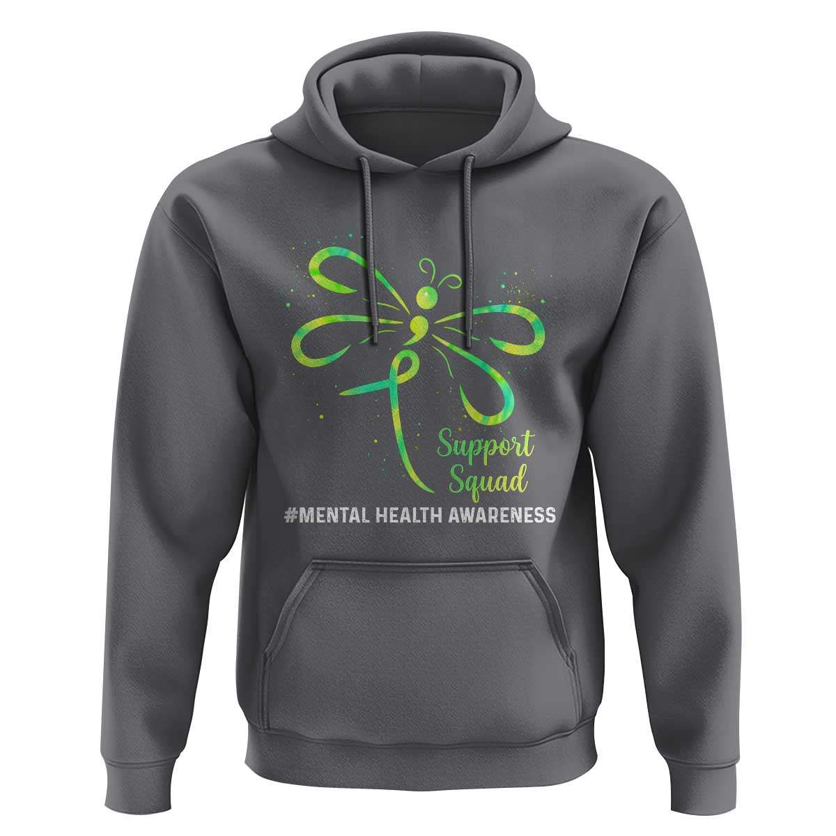 Mental Health Awarenes Hoodie Support Squad Green Ribbon