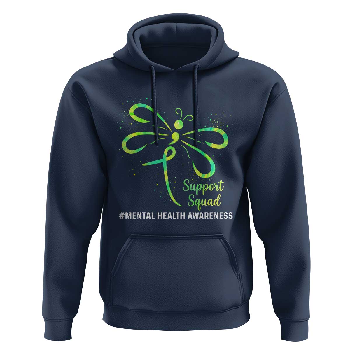 Mental Health Awarenes Hoodie Support Squad Green Ribbon