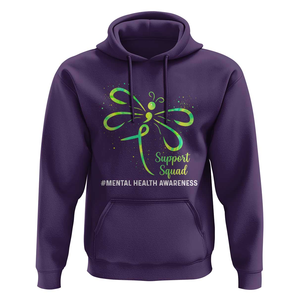 Mental Health Awarenes Hoodie Support Squad Green Ribbon