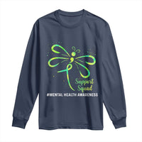 Mental Health Awarenes Long Sleeve Shirt Support Squad Green Ribbon
