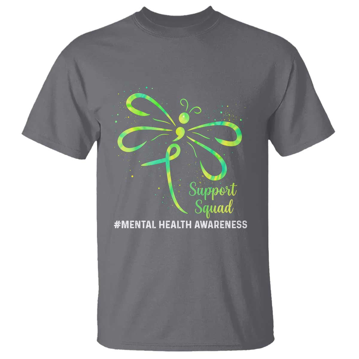 Mental Health Awarenes T Shirt Support Squad Green Ribbon