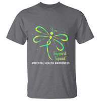 Mental Health Awarenes T Shirt Support Squad Green Ribbon