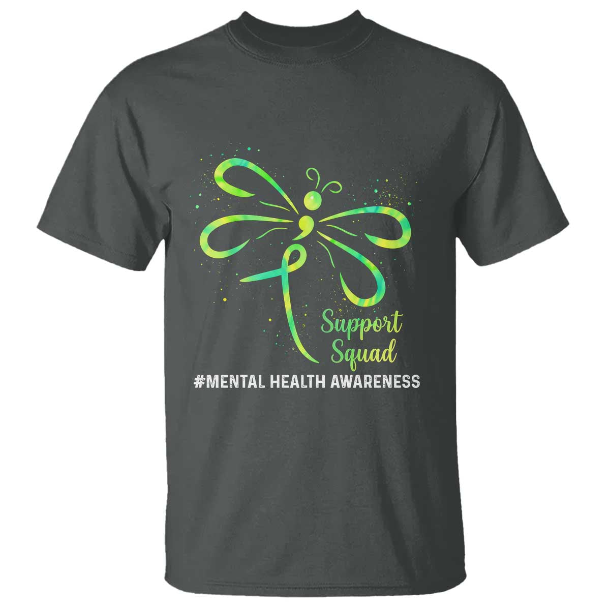 Mental Health Awarenes T Shirt Support Squad Green Ribbon