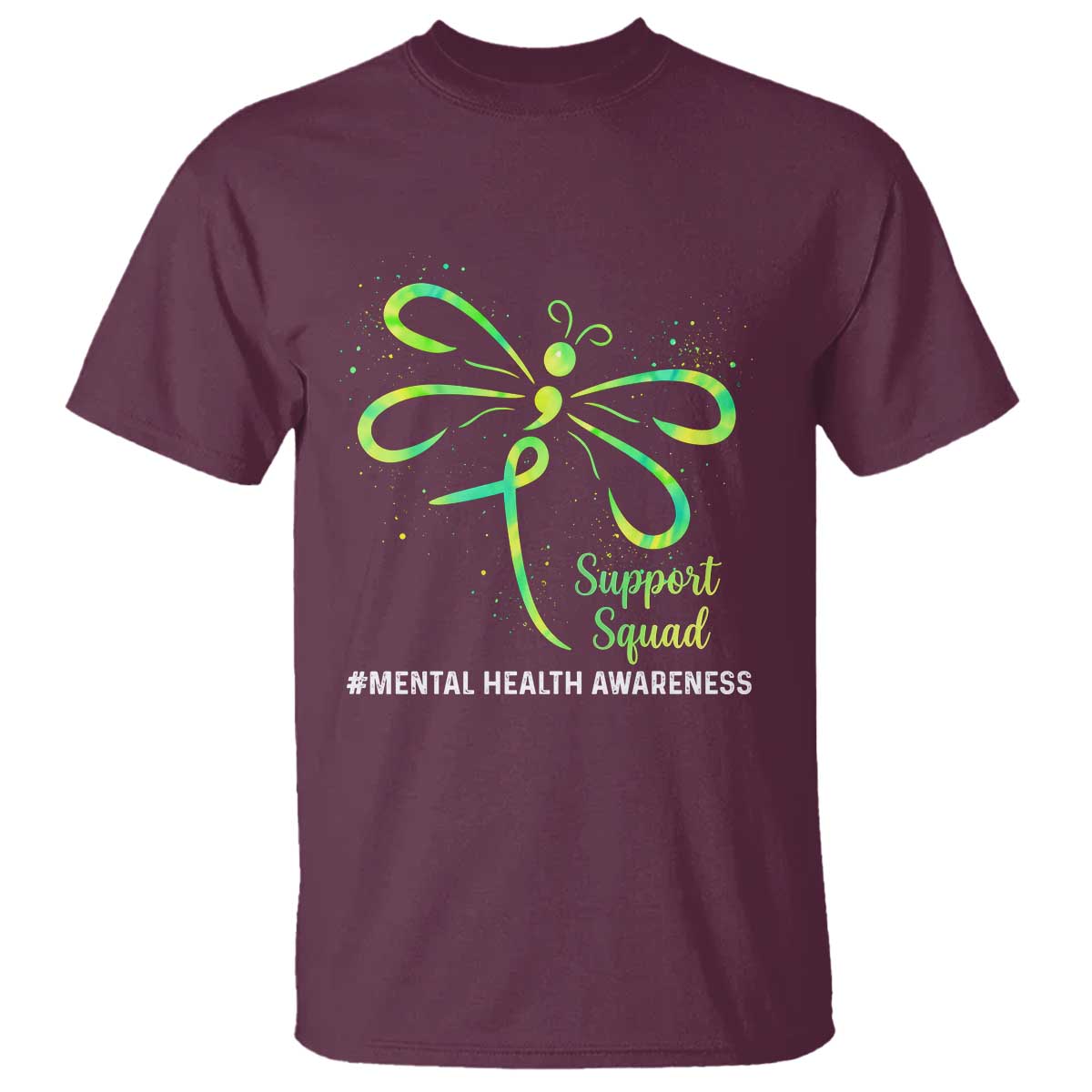 Mental Health Awarenes T Shirt Support Squad Green Ribbon