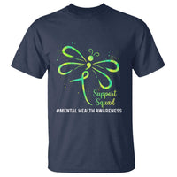 Mental Health Awarenes T Shirt Support Squad Green Ribbon
