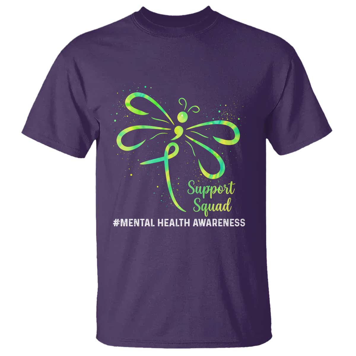 Mental Health Awarenes T Shirt Support Squad Green Ribbon