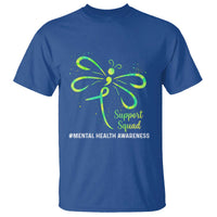 Mental Health Awarenes T Shirt Support Squad Green Ribbon