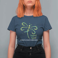 Mental Health Awarenes T Shirt For Women Support Squad Green Ribbon