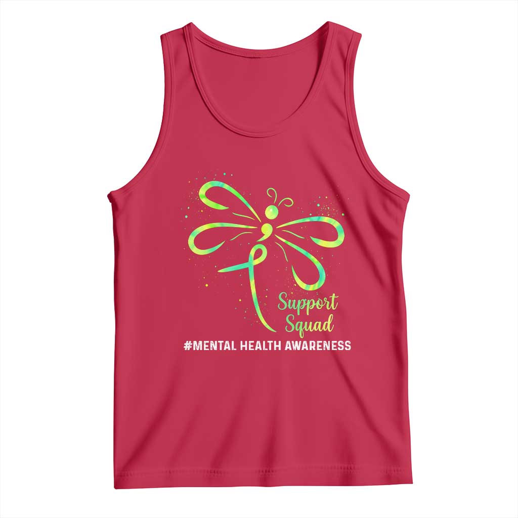 Mental Health Awarenes Tank Top Support Squad Green Ribbon