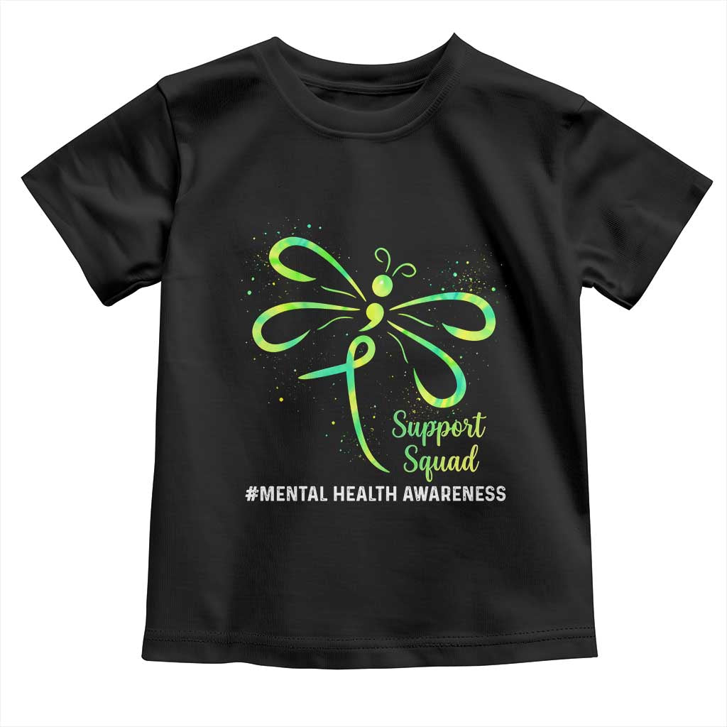 Mental Health Awarenes Toddler T Shirt Support Squad Green Ribbon