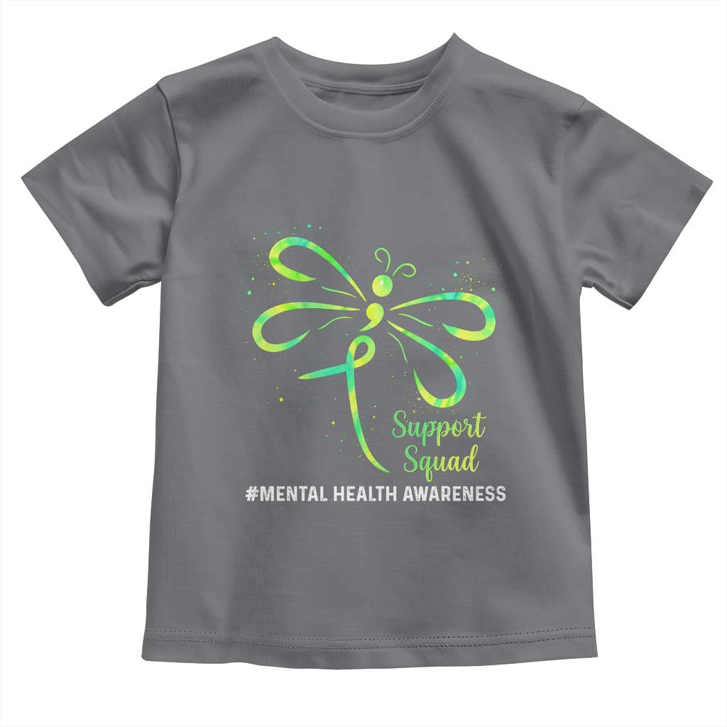 Mental Health Awarenes Toddler T Shirt Support Squad Green Ribbon