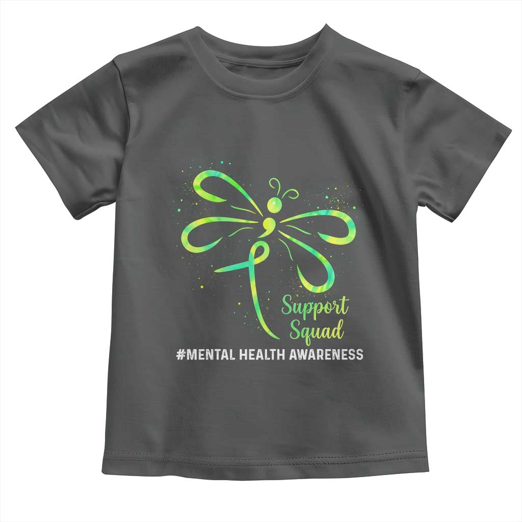 Mental Health Awarenes Toddler T Shirt Support Squad Green Ribbon