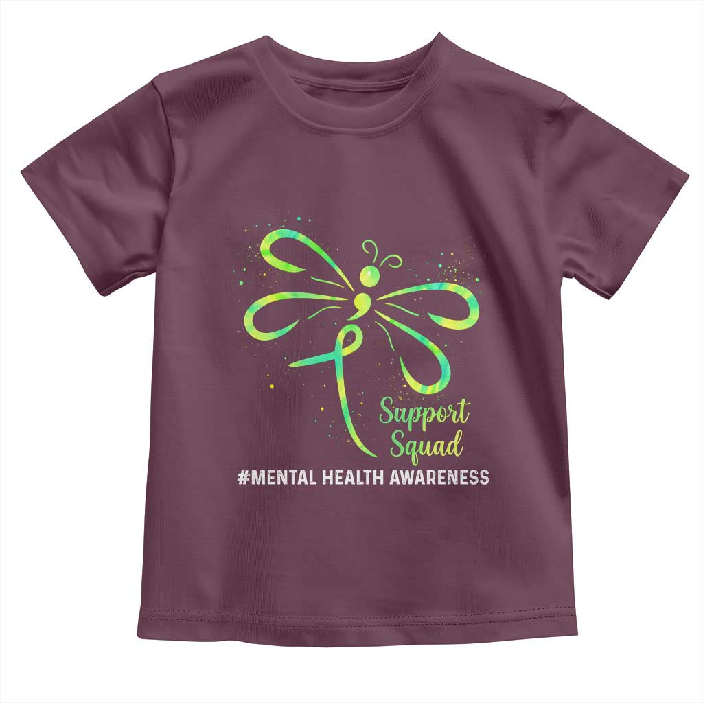 Mental Health Awarenes Toddler T Shirt Support Squad Green Ribbon
