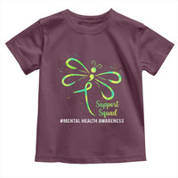 Mental Health Awarenes Toddler T Shirt Support Squad Green Ribbon