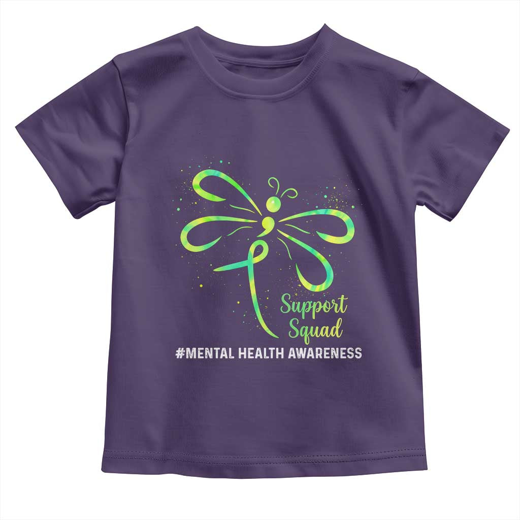 Mental Health Awarenes Toddler T Shirt Support Squad Green Ribbon
