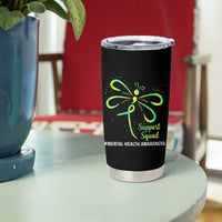 Mental Health Awarenes Tumbler Cup Support Squad Green Ribbon