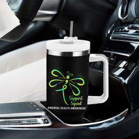 Mental Health Awarenes Tumbler With Handle Support Squad Green Ribbon