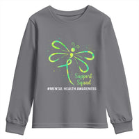 Mental Health Awarenes Youth Sweatshirt Support Squad Green Ribbon