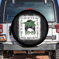 Mental Health Matters Spare Tire Cover Messy Bun Green Ribbon Support