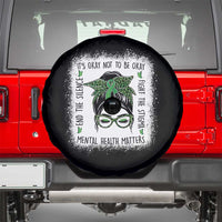 Mental Health Matters Spare Tire Cover Messy Bun Green Ribbon Support