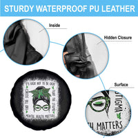 Mental Health Matters Spare Tire Cover Messy Bun Green Ribbon Support