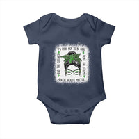 Mental Health Matters Baby Onesie Messy Bun Green Ribbon Support