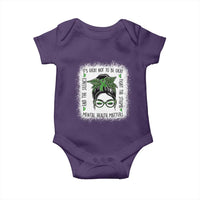 Mental Health Matters Baby Onesie Messy Bun Green Ribbon Support