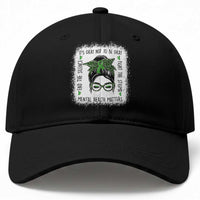 Mental Health Matters Baseball Cap Messy Bun Green Ribbon Support