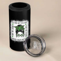 Mental Health Matters 4 in 1 Can Cooler Tumbler Messy Bun Green Ribbon Support