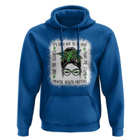 Mental Health Matters Hoodie Messy Bun Green Ribbon Support